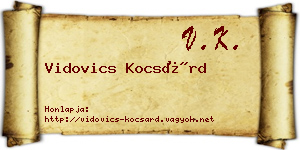Vidovics Kocsárd névjegykártya
